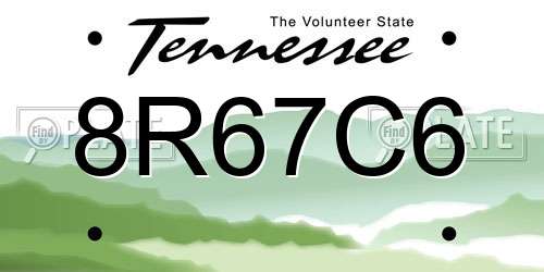 8R67C6 Tennessee License Plate