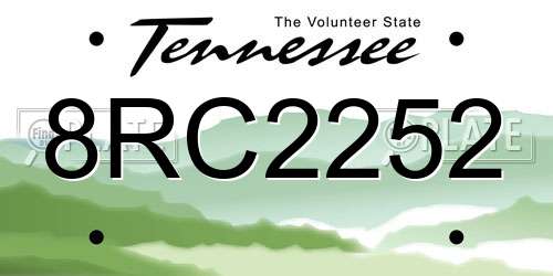 8RC2252 Tennessee License Plate