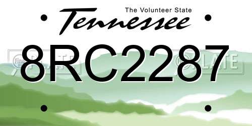 8RC2287 Tennessee License Plate