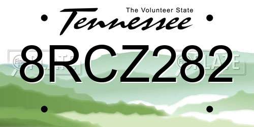 8RCZ282 Tennessee License Plate