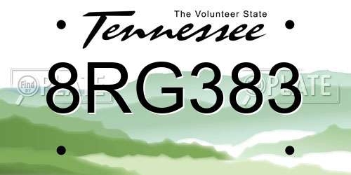 8RG383 Tennessee License Plate