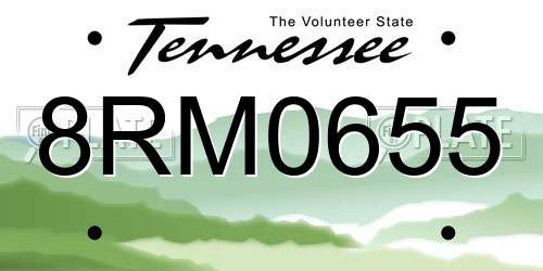 8RM0655 Tennessee License Plate