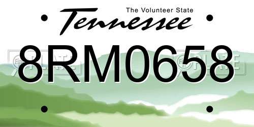8RM0658 Tennessee License Plate