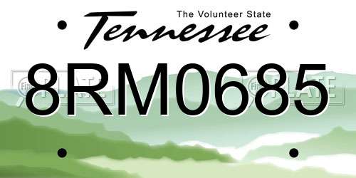 8RM0685 Tennessee License Plate