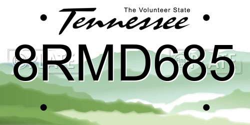 8RMD685 Tennessee License Plate