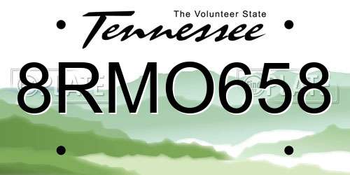 8RMO658 Tennessee License Plate