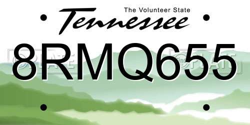 8RMQ655 Tennessee License Plate