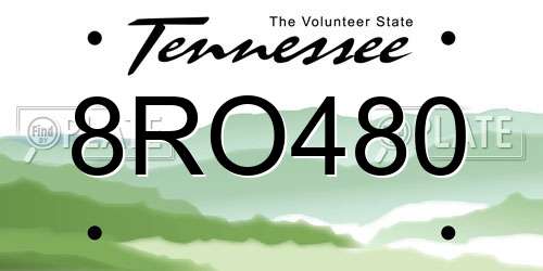 8RO480 Tennessee License Plate
