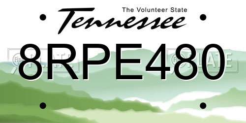 8RPE480 Tennessee License Plate