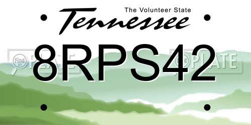 8RPS42 Tennessee License Plate