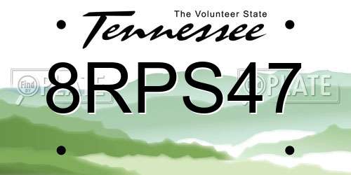 8RPS47 Tennessee License Plate