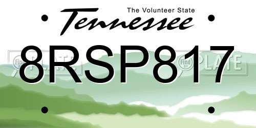 8RSP817 Tennessee License Plate
