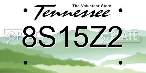 8S15Z2 Tennessee License Plate