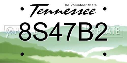 8S47B2 Tennessee License Plate