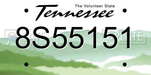 8S55151 Tennessee License Plate