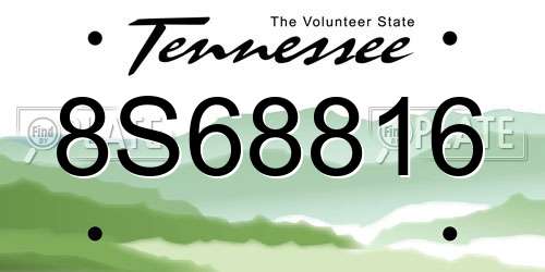 8S68816 Tennessee License Plate