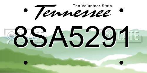 8SA5291 Tennessee License Plate