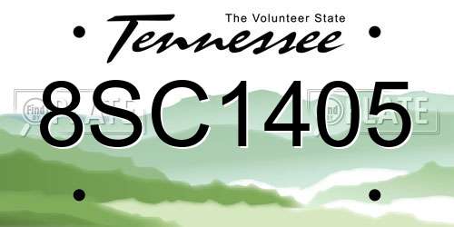 8SC1405 Tennessee License Plate