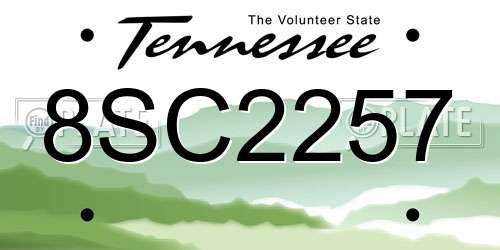 8SC2257 Tennessee License Plate