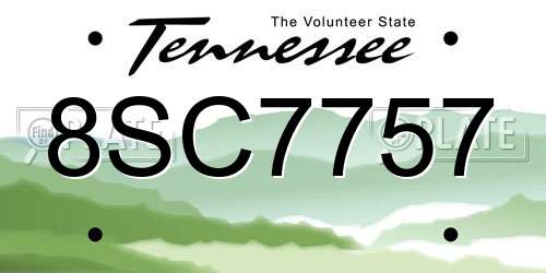 8SC7757 Tennessee License Plate