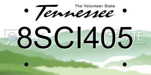 8SCI405 Tennessee License Plate