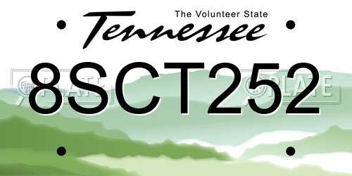 8SCT252 Tennessee License Plate