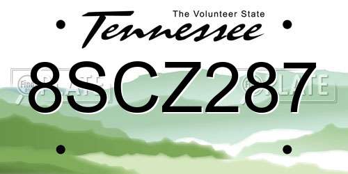 8SCZ287 Tennessee License Plate