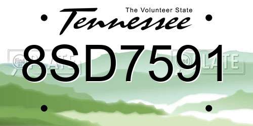 8SD7591 Tennessee License Plate