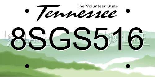 8SGS516 Tennessee License Plate