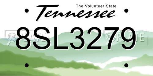 8SL3279 Tennessee License Plate