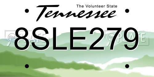 8SLE279 Tennessee License Plate