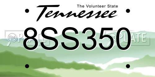 8SS350 Tennessee License Plate