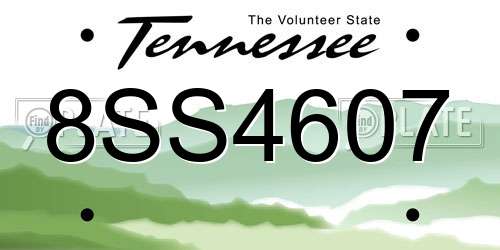 8SS4607 Tennessee License Plate