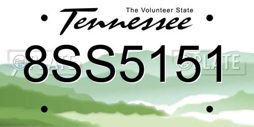 8SS5151 Tennessee License Plate