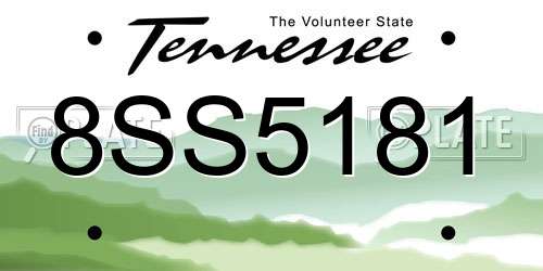 8SS5181 Tennessee License Plate