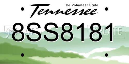 8SS8181 Tennessee License Plate