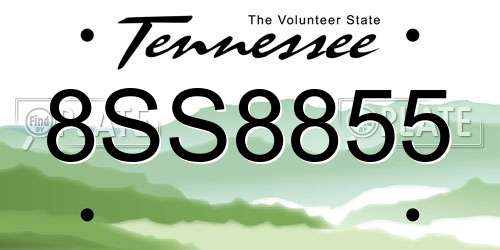 8SS8855 Tennessee License Plate