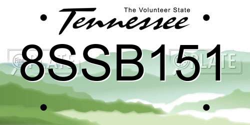 8SSB151 Tennessee License Plate