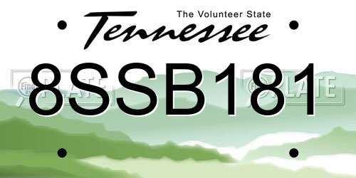 8SSB181 Tennessee License Plate