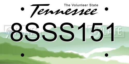 8SSS151 Tennessee License Plate