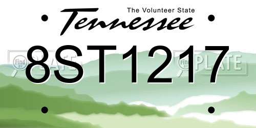 8ST1217 Tennessee License Plate