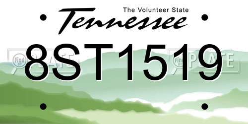 8ST1519 Tennessee License Plate