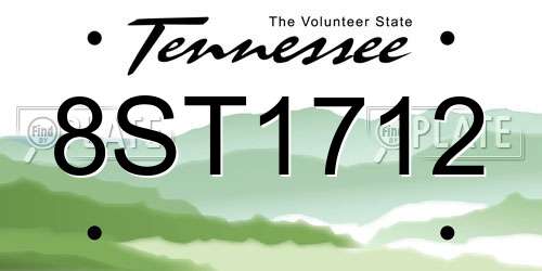 8ST1712 Tennessee License Plate