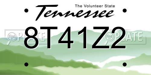 8T41Z2 Tennessee License Plate