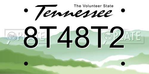 8T48T2 Tennessee License Plate