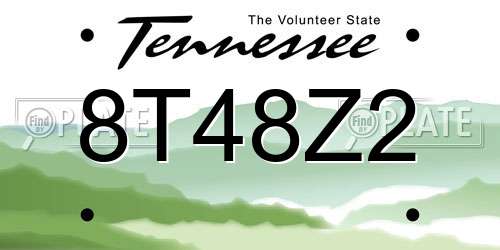 8T48Z2 Tennessee License Plate