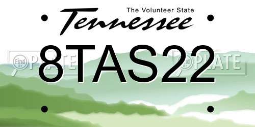 8TAS22 Tennessee License Plate