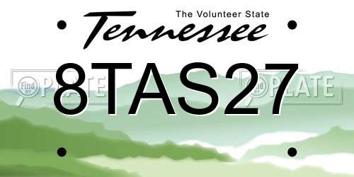 8TAS27 Tennessee License Plate