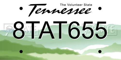 8TAT655 Tennessee License Plate