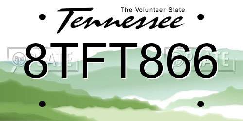 8TFT866 Tennessee License Plate